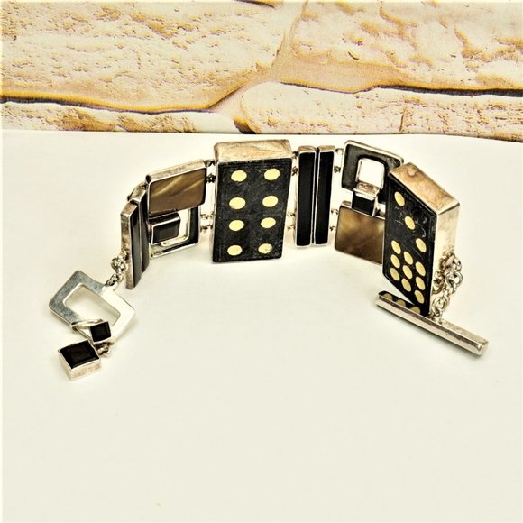 SUPER RARE HEAVY STERLING PANEL BRACELET, UNISEX GIFT, GIFT FOR MEN - Picture 13 of 13
